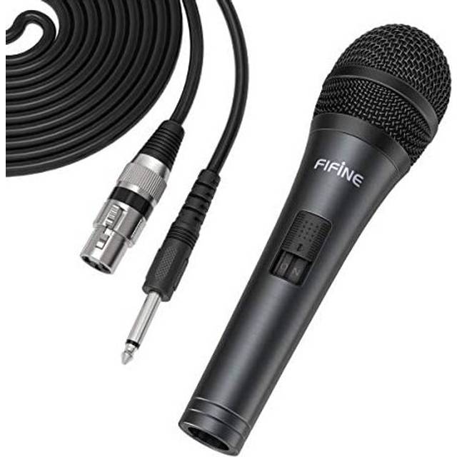 FIFINE Wired Microphone with Cord 14.8ft,Handheld Dynamic Mic Karaoke Microphone for Singing Vocal with On and Off Switch-K6