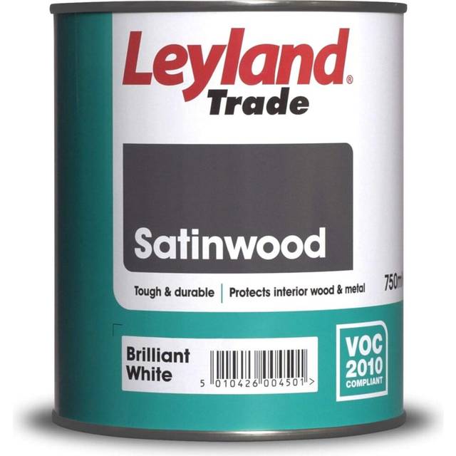Leyland Trade Satinwood Paint, 750ml, Brilliant White