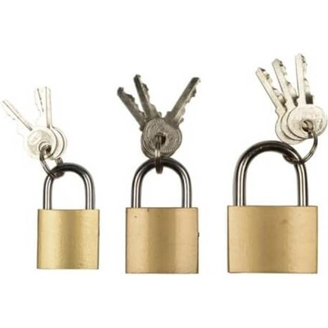 3 Pack Small Travel Padlock with Keys Locks