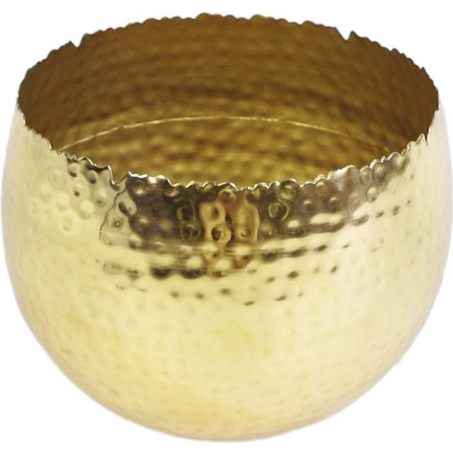 Leaf 22 x 17cm Planter Hammered Gold Colour - Curvy Edge, Gold