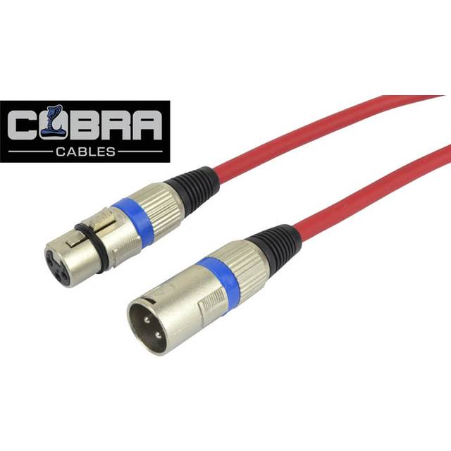 XLR Mic Audio Cable 10 Metre Long Lead - Soft Red Cable Metal Plugs