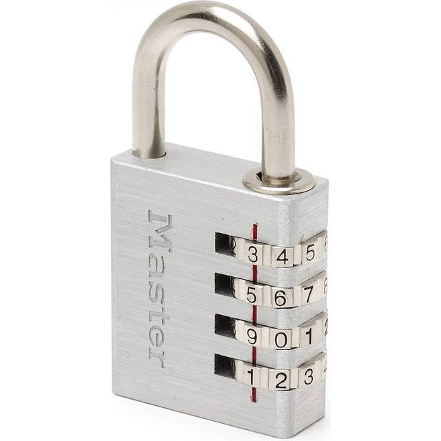 Master Lock 7640EURD Combination Padlock in Aluminium, Grey, 4 x 7.8 x 1.5 cm
