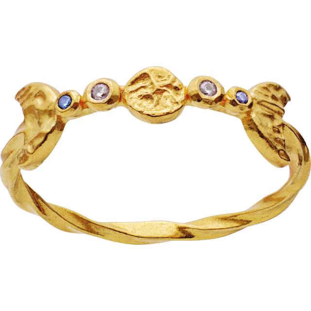 Maanesten Gold Plated Lucilia Moon Ring 4816A 55