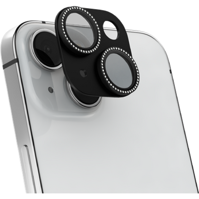 iDeal Camera Lens Protector 3D iPhone 14 / 14 Plus / 15 / 15 Plus Silver Sparkle