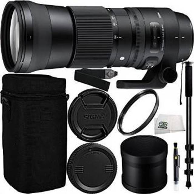 Sigma 150-600mm f/5-6.3 DG OS HSM Contemporary Lens for Canon EF Bundle Includes Manufacturer Accessories + 72 inch Monopod with Quick Release + U