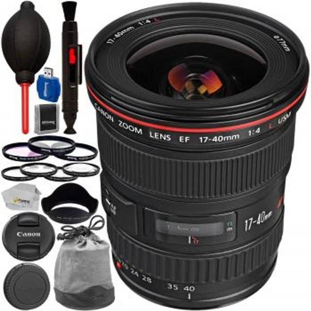 Canon EF 17-40mm f/4L USM Lens - 8806A002 with Advanced Accessory Bundle