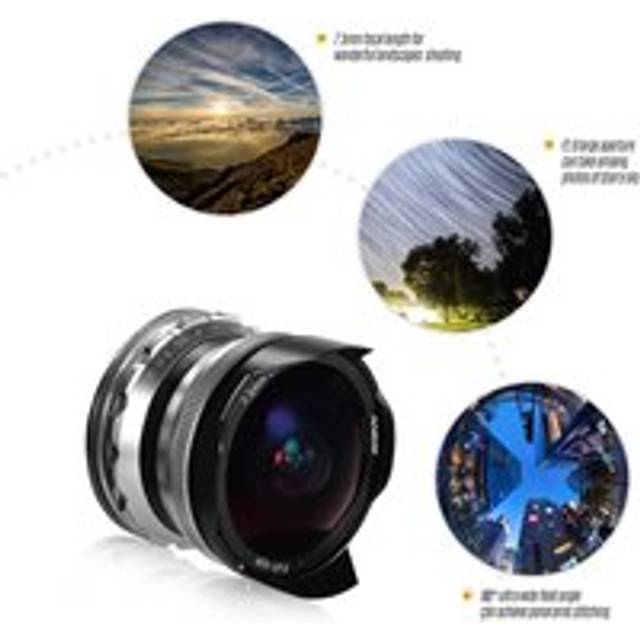 7.5mm F2.8 Manual Focus Fisheye Lens 180 Degrees  Ultra Wide Angle Large Aperture E-Mount Lens E-Mount black