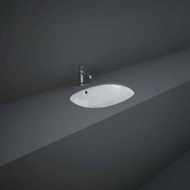 Reina Rak Variant Oval Undermount Counter Wash Basin Ceramic White - One Size