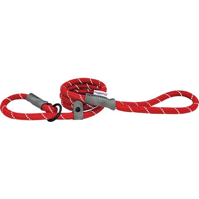 HugglePets Reflective Rope Dog Slip Lead 100 x 0.8cm Red, Red