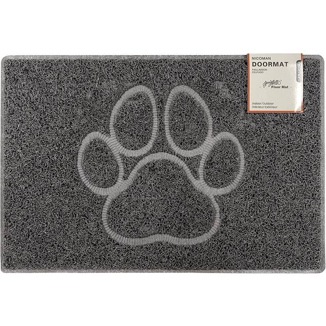Paw small spaghetti coil indoor or sheltered outdoor door mat doormat in grey