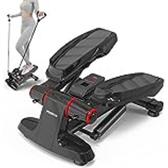 Proiron Stepper för hemmet, up-down-stepper med display för ben- och rumpträning, större pedaler, stepper, användarvikt upp till 120 kg – slitstarka hydraulcylindrar – utan buller