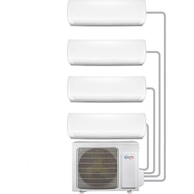 Argo 4 x 9000 BTU Wall Mounted Air Conditioner with Heating Function - White