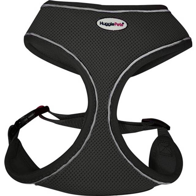 HugglePets Air Mesh Dog Harness X Small Black, Black