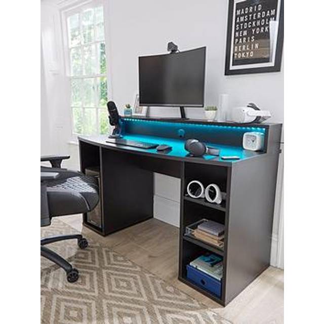 Very Home Ayo Compact Gaming Desk With Colour Changing Leds - Fsc&Reg; Certified - Black