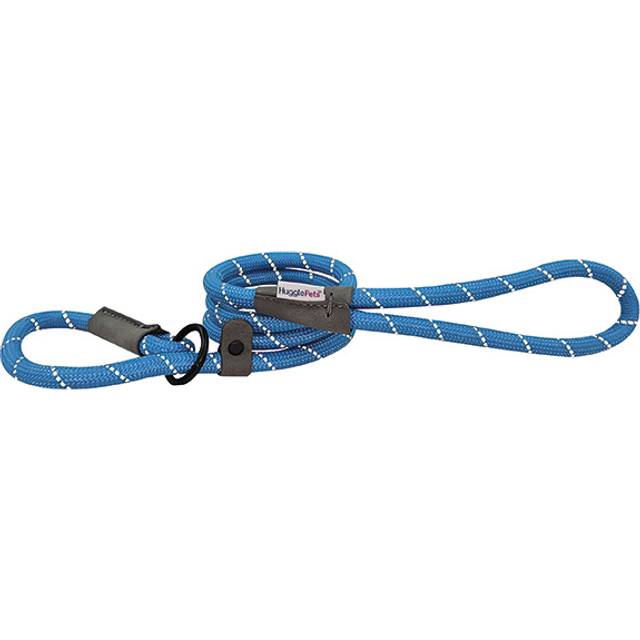 HugglePets Reflective Rope Dog Slip Lead 100 x 0.8cm Blue, Blue