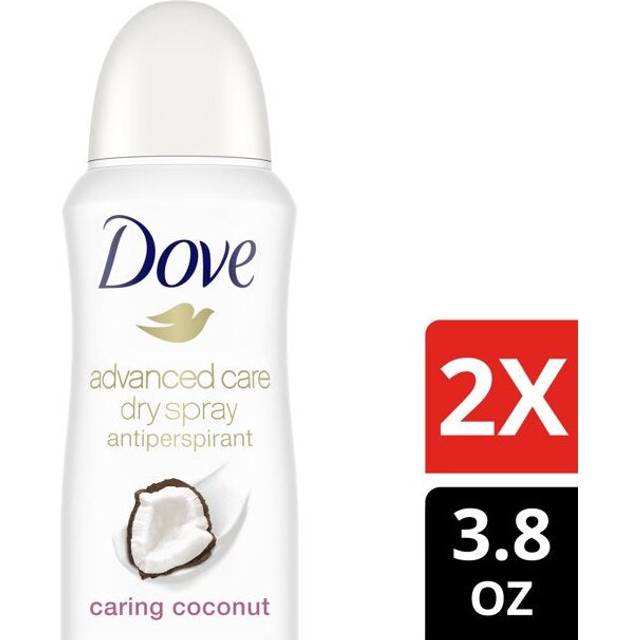 Dove Advanced Care Dry Spray Antiperspirant Deodorant Caring Coconut, 3.8 Oz., 2 Ct
