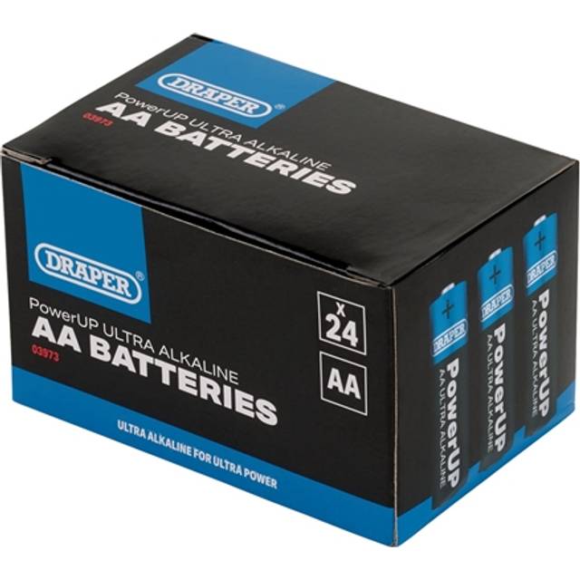 Draper 03973 PowerUP Ultra Alkaline AA Batteries (Pack of 24)