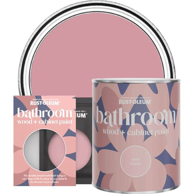 Rust-Oleum Bathroom Wood & Cabinet Paint, Matt Finish - DUSKY PINK - 750ml - Pink