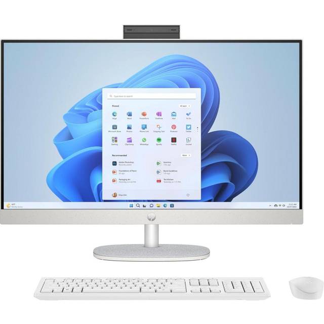 HP All-in-One Desktop-PC | 27" FHD Display | AMD Ryzen™ 7 7730U | 16 GB DDR4 RAM | 1 TB SSD | AMD Radeon™-Grafikeinheit | Windows 11 Home | Weiß