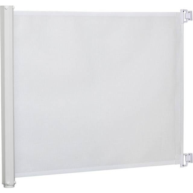 PawHut Retractable Pet Safety Gate - Folding Stair Barrier - Guard Door - White | TJ Hughes Cream