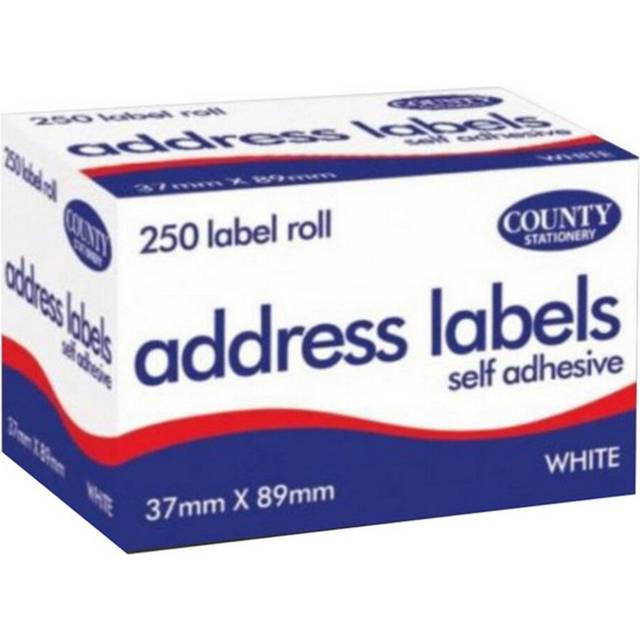 County Stationery Self Adhesive Address Labels (Pack of 250) - White