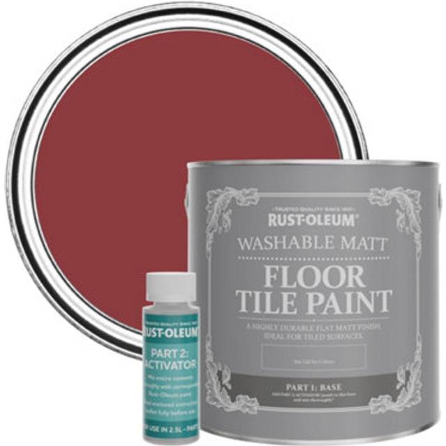 Rust-Oleum Washable Matt Floor Tile Paint - Empire Red 2.5L - Red