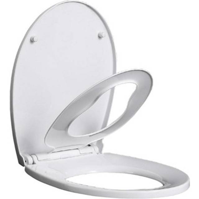 Ram White Soft Close Family Toilet Seat with Quick Release Function Family Toilet Seat with Built in Child Seat Children Potty Training Toilet Seat