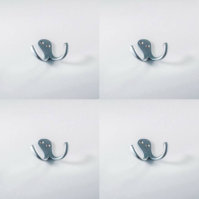 4x Victorian One Piece Double Bathroom Robe Hook 26mm Projection Satin Chrome