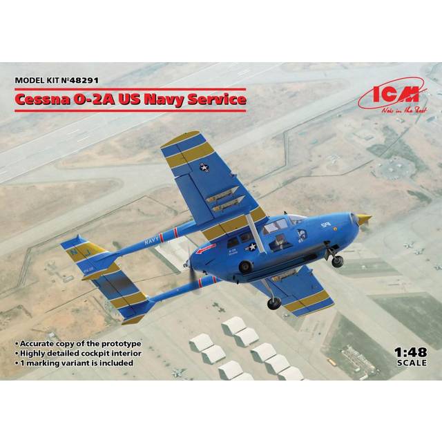 ICM 48291 Cessna O-2A Skymaster US Navy Service 1:48 Plastic Model Aircraft Kit