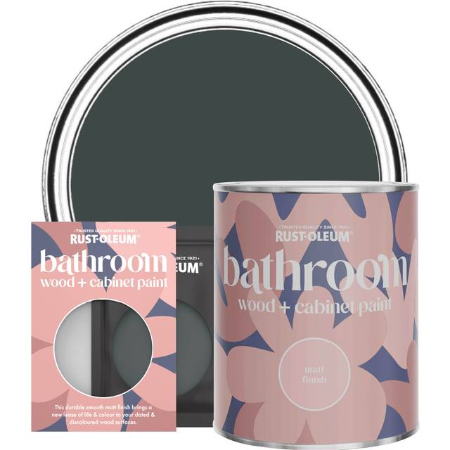 Rust-Oleum Bathroom Wood & Cabinet Paint, Matt Finish - BLACK SAND - 750ml - Black