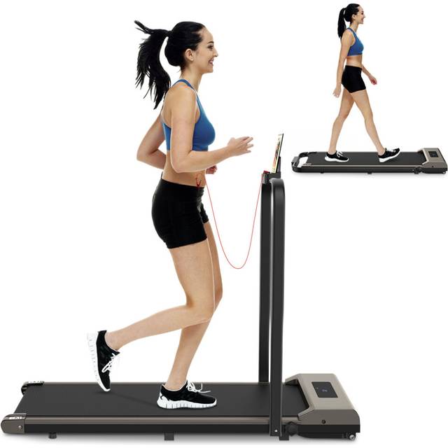 (Grey, Whthout Mat) Under Desk Electric Treadmill