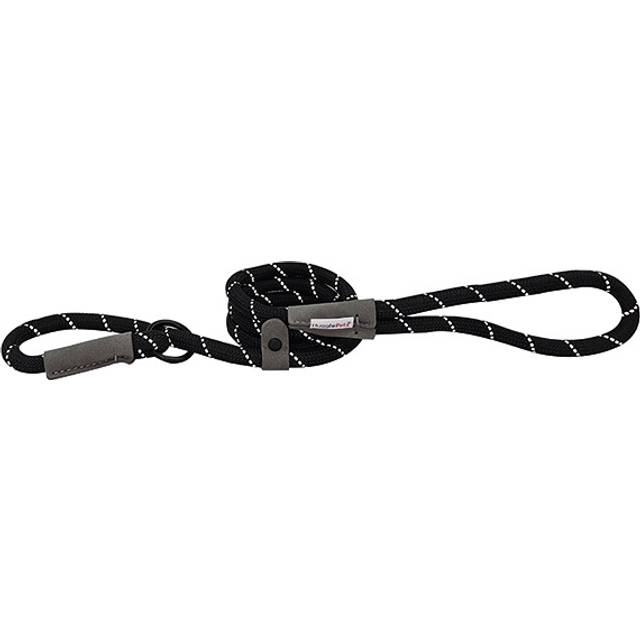 HugglePets Reflective Rope Dog Slip Lead 150 x 1.2cm Black, Black