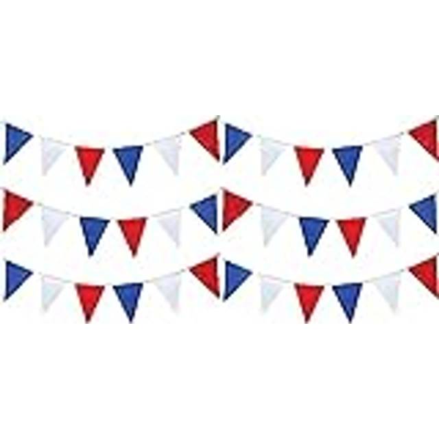 SHATCHI 20M Red White and Blue Bunting Garland Union Jack Banner Party Decorations Supplies Sporting Eve