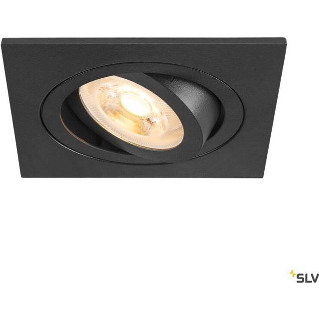 SLV New Tria 75 Recessed Ceiling Light Square GU10 Black