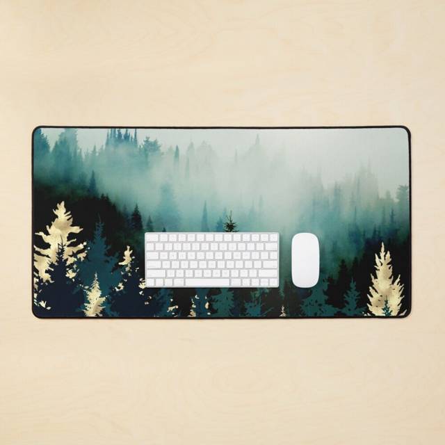 Desk Mat Forest Glow Large Gaming Mouse Pad 35x16 inch