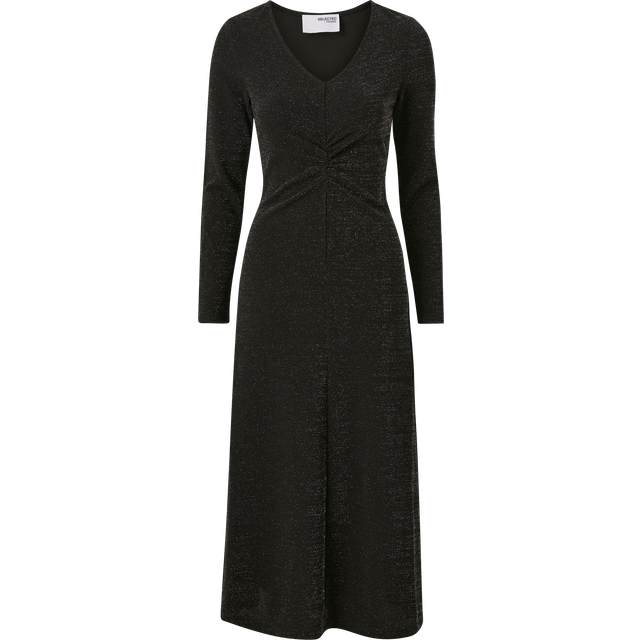 SELECTED FEMME Slfrue Ls Midi Glitter Dress |Svart |L
