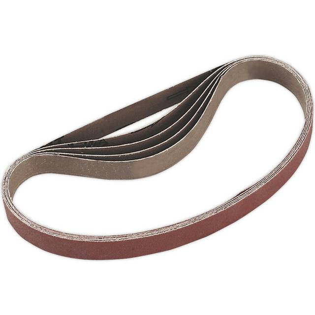 5 PACK - 20mm x 520mm Sanding Belts - 100 Grit Aluminium Oxide Slim Detail Loop