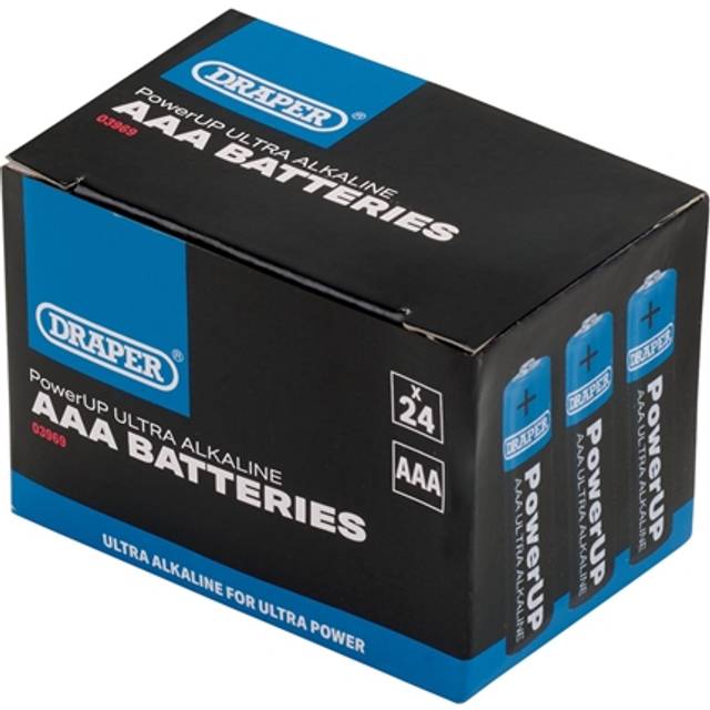 Draper 03969 PowerUP Ultra Alkaline AAA Batteries (Pack of 24)