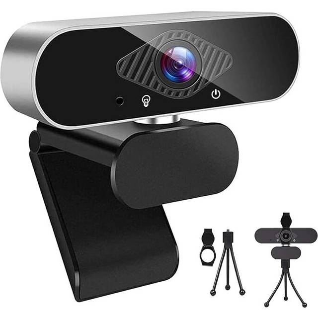 Webcam with Microphone,Full HD 1080P Streaming Webcam for PC, MAC,Laptop with Rotatable Clip (With Privacy Cover&Tripod), Plug and Play USB Web Camera