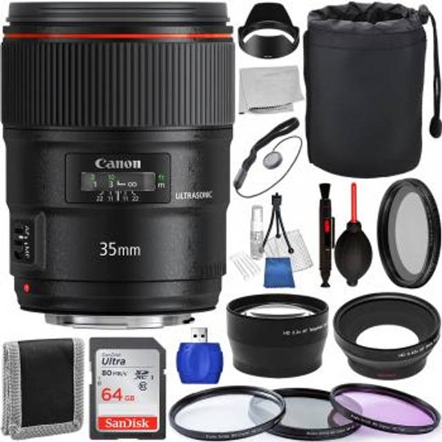 Canon EF 35mm f/1.4L II USM Lens - 9523B002 with Accessory Bundle