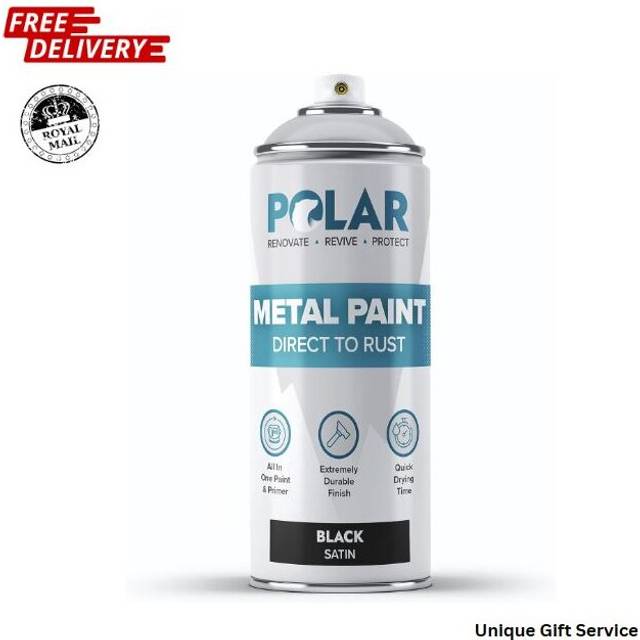 Rust Satin Black Metal Spray Paint - 400ml - Metal, Wood, Furniture