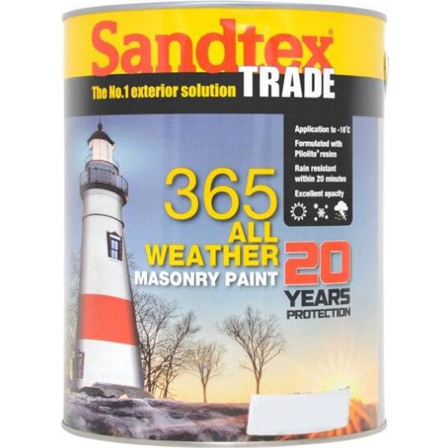 Sandtex Trade 365 All Weather Masonry Paint, Brilliant White 5L
