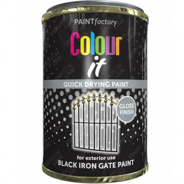 Paint factory black iron gate gloss tin paint for exterior use fast drying 300ml