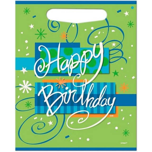Unique Party Party Bags (Pack of 8) - Green/blue - one size