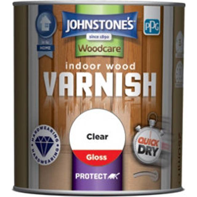Johnstones Woodcare Indoor Wood Varnish 250ml Gloss Clear