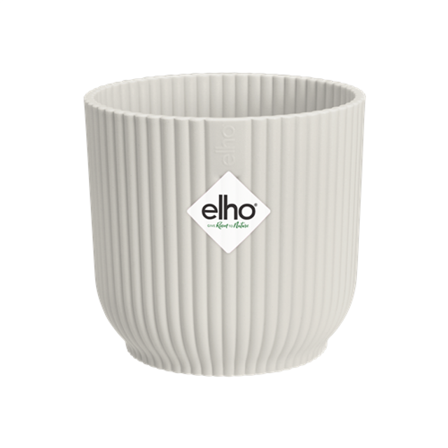 Elho Vibes Fold 11cm Mini Round Plastic Indoor Plant Pot - Silky White
