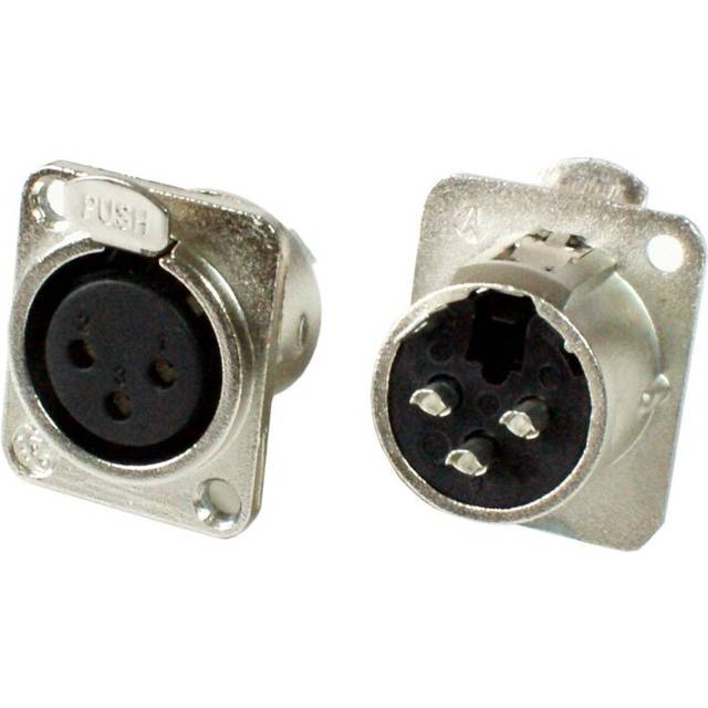 XLR 3 PIN Female Panel Mount Solder Connector For Chassis Mic Patch Audio Cable
