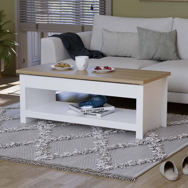 Vida Designs Arlington Sliding Top White Coffee Table - 47 x 105 x 40cm