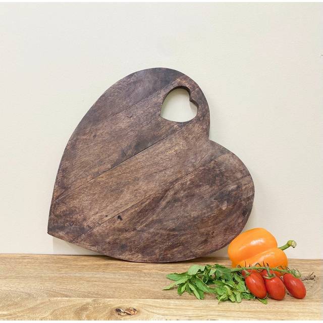 Large Heart Shaped Wooden Chopping Board