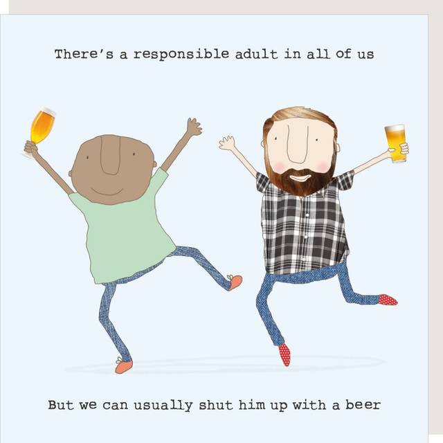 Rosie Made A Thing Responsible Adult Men's Greetings Card